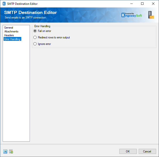 SMTP Destination Editor - Error Handling